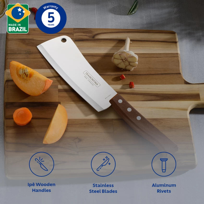 Stainless Steel Cleaver Knife/, 15cm/5.9" | Brown