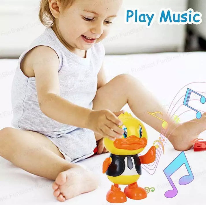 لعبة هدية للأطفال على شكل بطة كهربائية راقصة لطيفة مع موسيقى وأضواء