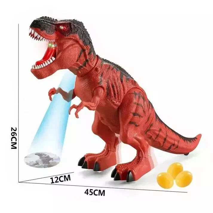 لعبة ديناصور تيرانوصور ريكس كهربائي يضع البيض مع الضوء والموسيقى كهدية