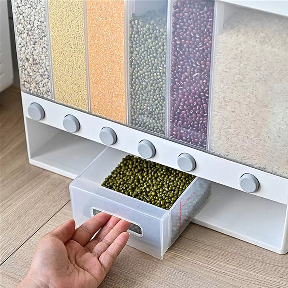 Plastic Multi-Function Food Grain Storage Container Grid Rice Bucket