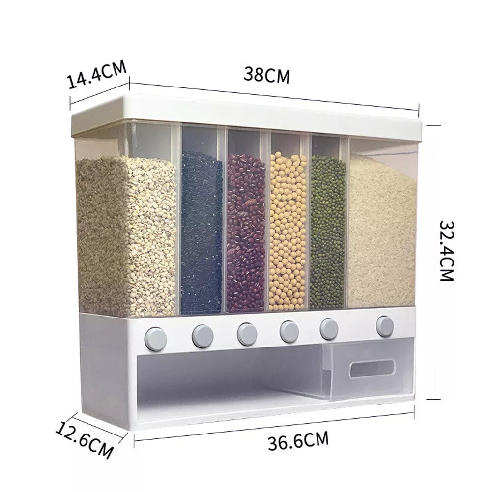Plastic Multi-Function Food Grain Storage Container Grid Rice Bucket