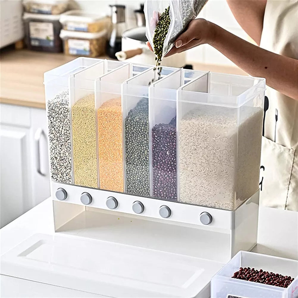 Plastic Multi-Function Food Grain Storage Container Grid Rice Bucket