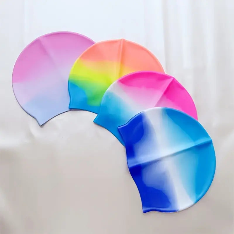 Splash-Proof, Silicone Swim Cap for Adults - Waterproof, Non-Woven Fabric,