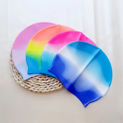 Splash-Proof, Silicone Swim Cap for Adults - Waterproof, Non-Woven Fabric,