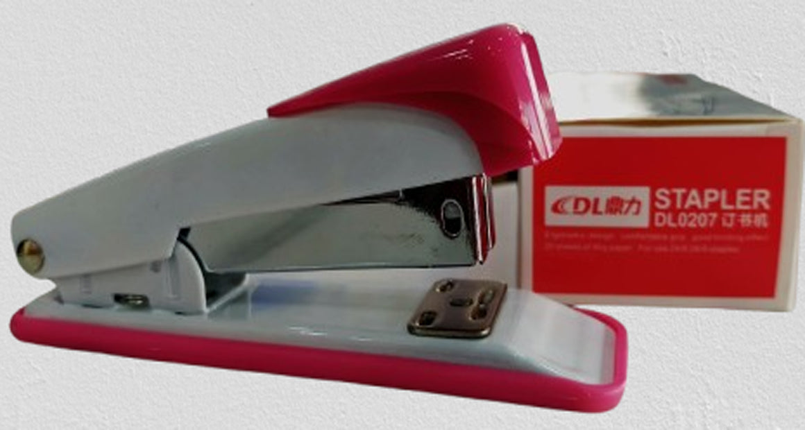 Loading Metal Stapler with 20 Sheets Capacity Use (24/6, 26/6) Staples - Pink/White