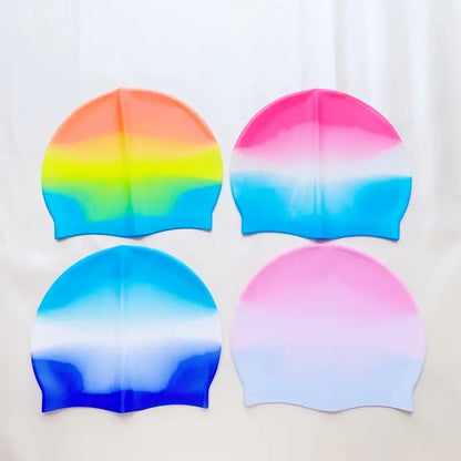 Splash-Proof, Silicone Swim Cap for Adults - Waterproof, Non-Woven Fabric,