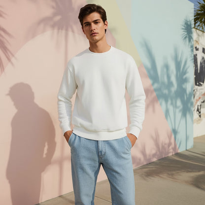 Men'S Casual Crew Neck Sweatshirt (NOT A PATIENT)"  - White, Long Sleeve T-Shirt