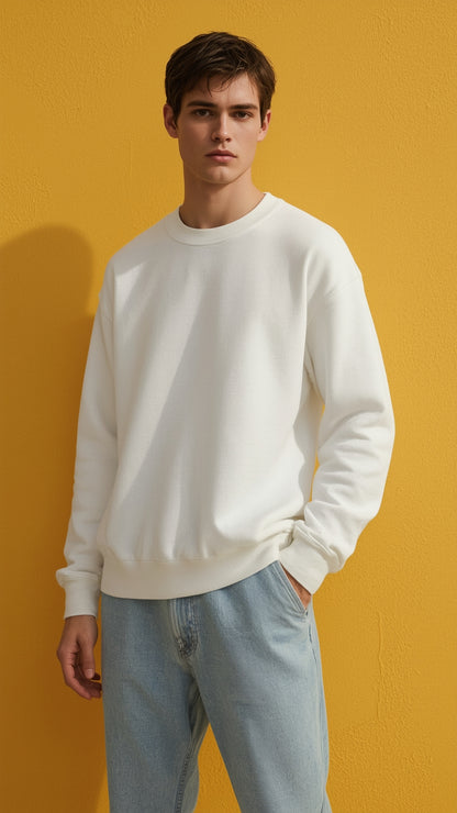 Men'S Casual Crew Neck Sweatshirt (NOT A PATIENT)"  - White, Long Sleeve T-Shirt