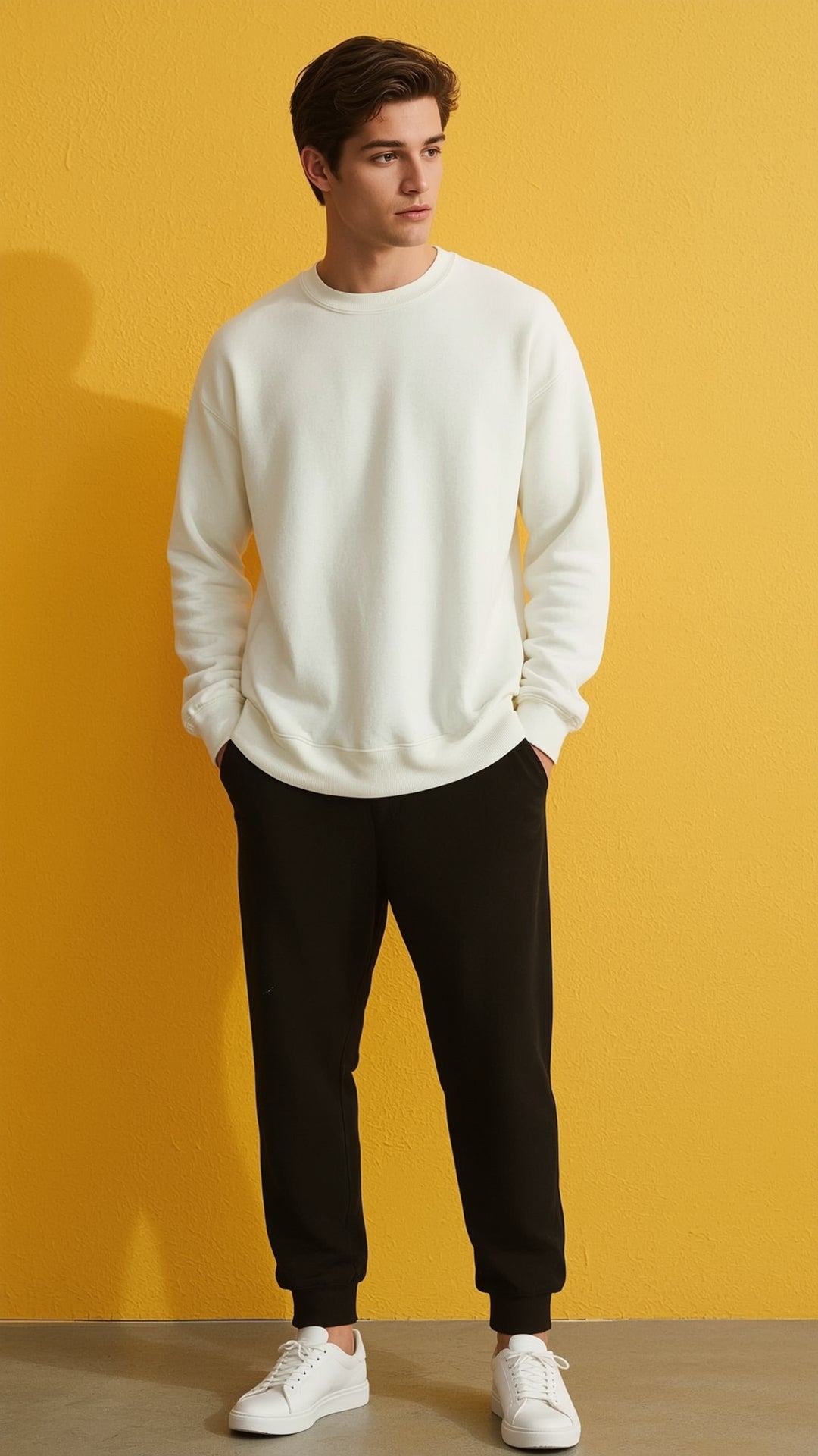Men'S Casual Crew Neck Sweatshirt (NOT A PATIENT)"  - White, Long Sleeve T-Shirt
